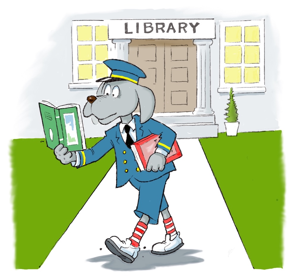 Twitchy in his library scene