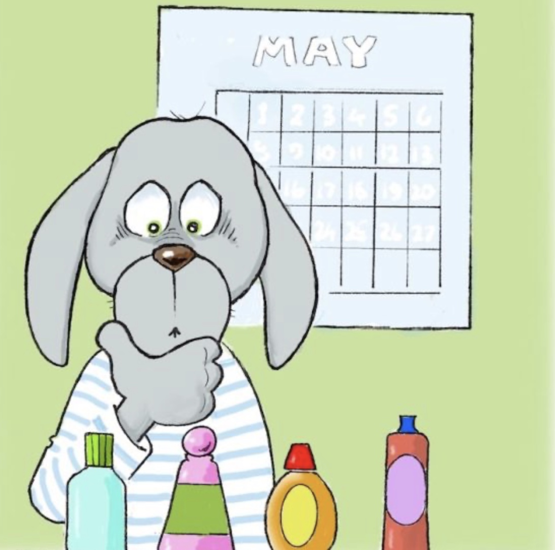 Twitchy looking at a calendar